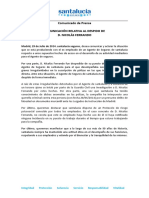 Comunicado de SantaLucía Seguros Relativo Al Despido de D. Nicolás Ferrando