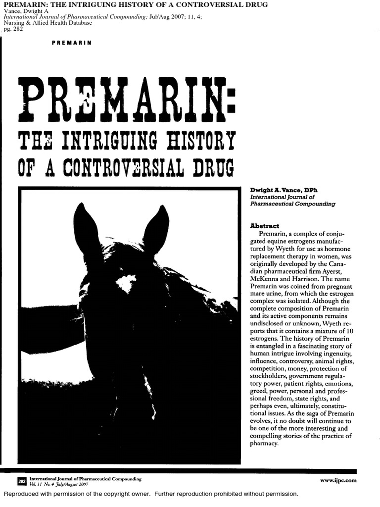 Premarin The Intriguing Histo | PDF