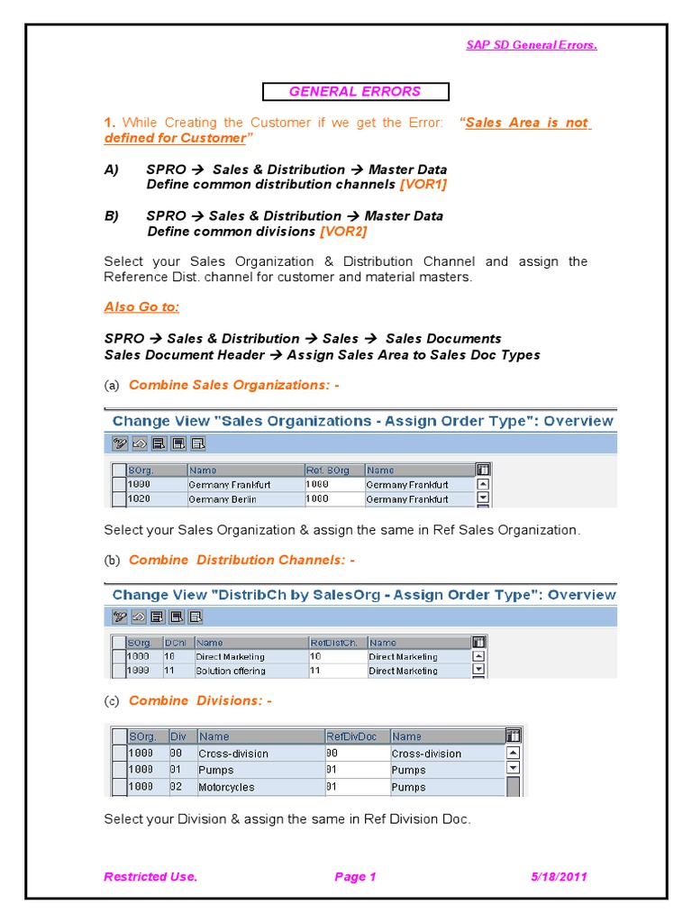 SAP SD Error Solutions Guide | PDF | Subroutine | Inventory