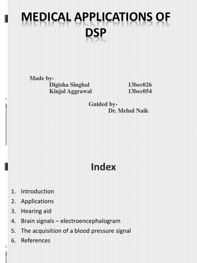 Medical DSP Applications | PDF | Electroencephalography | Signal Processing