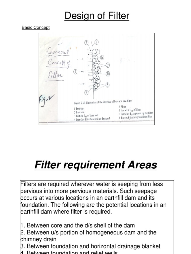 Filter Design Example PDF Soil Mechanics Dam