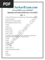 Question On Goods and Services Tax (GST) Set - 1