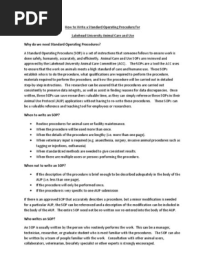 How to Write a Standard Operating Procedure