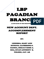LBP Pagadian Branch: New Account Dept. Accompleshment