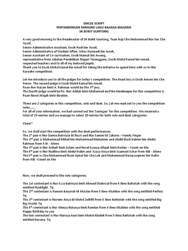 Script Emcee Pdf Entertainment General