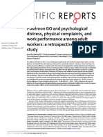 Pokémon GO and Psychological Distress, Physical Complaints, and Work Performance Among Adult Workers: A Retrospective Cohort Study