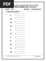 UKG Mathematics FinalTerm Worksheet 1