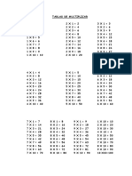 TABLAS de MULTIPLICAR A Memorizar y Completar