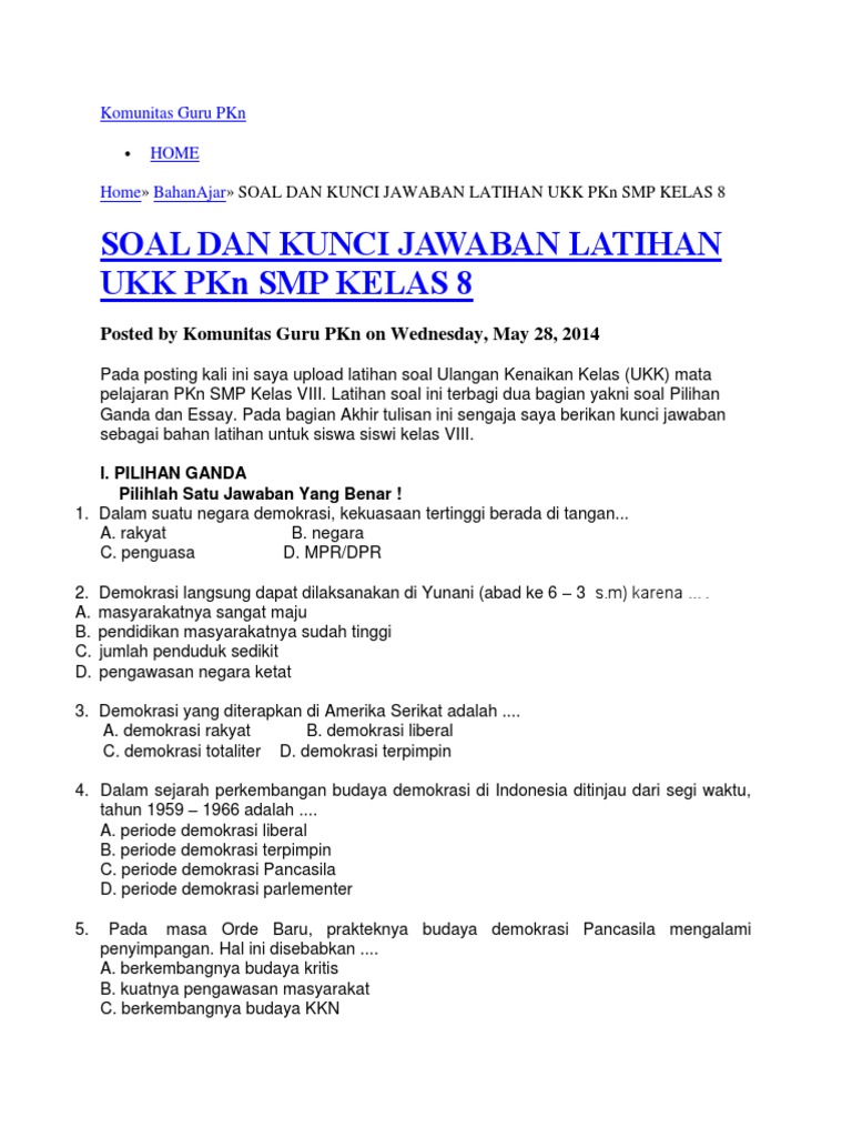 Contoh Soal Essay Tentang Orde Baru Contoh Soal Terbaru