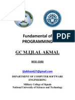 Fundamental of Programming GC M.Ijlal Akmal: BESE-23 (B)