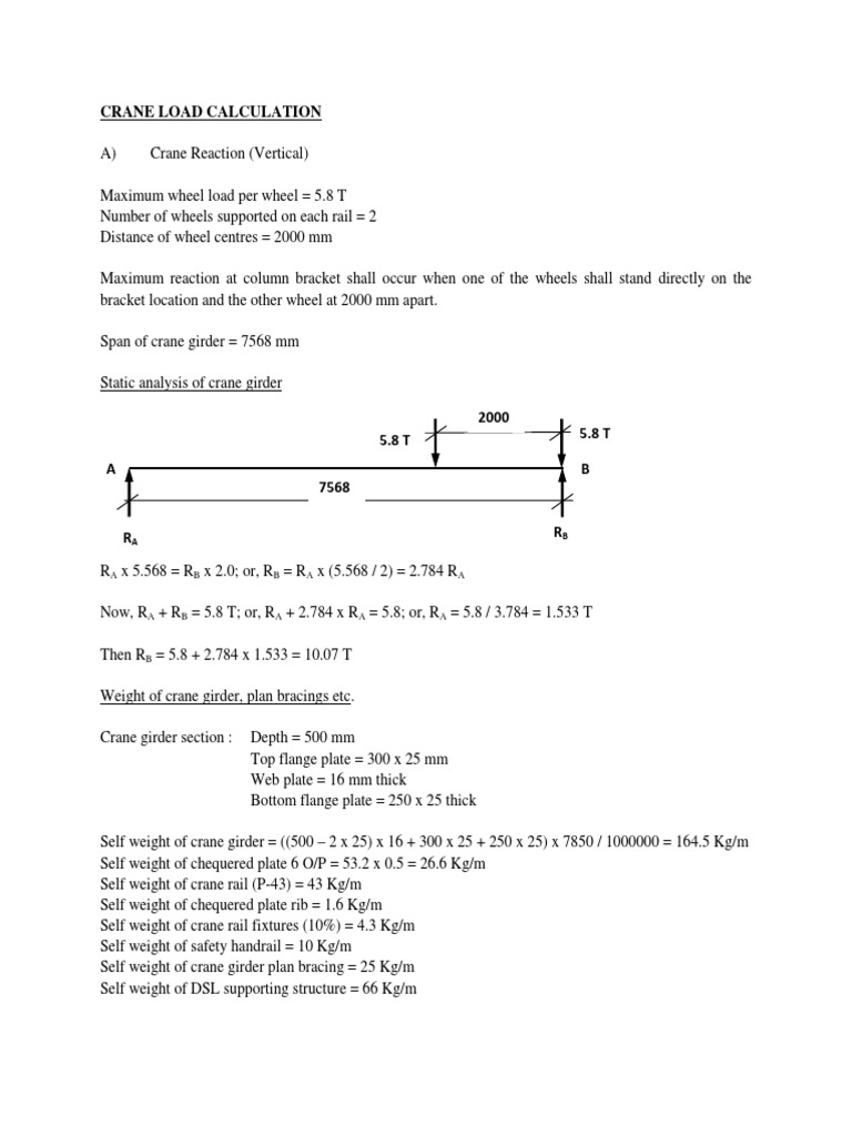 Crane Load Calculation PDF