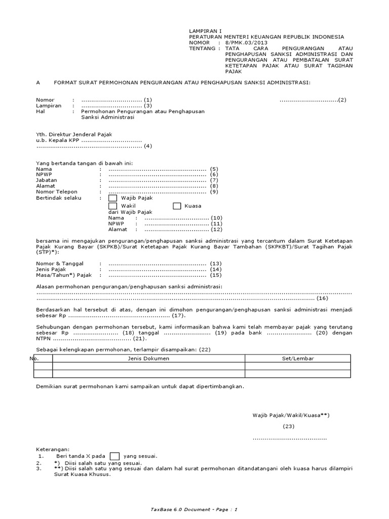 Lampiran PMK No 8 Tahun 2013 | PDF