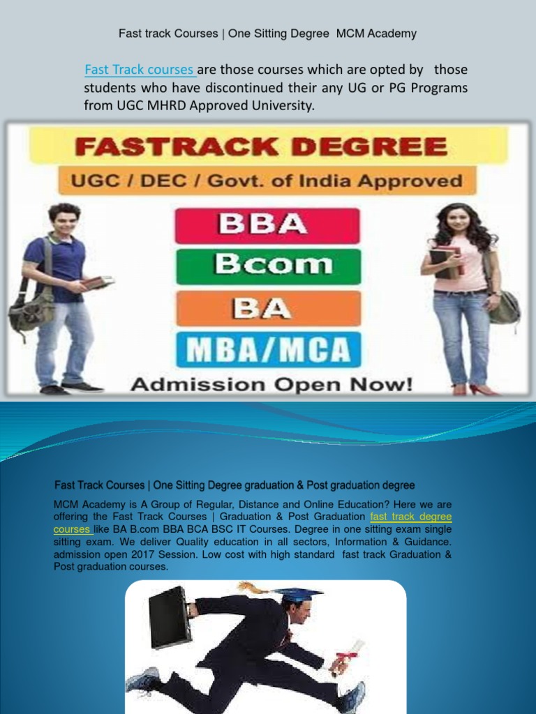 Fast Track Degree Programs at MCM Academy | PDF
