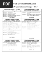 Conteúdo Programático de Biologia