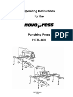 Operating Instructions for the HSTL-880 Hydraulic Punching Press with Two-Hand Control