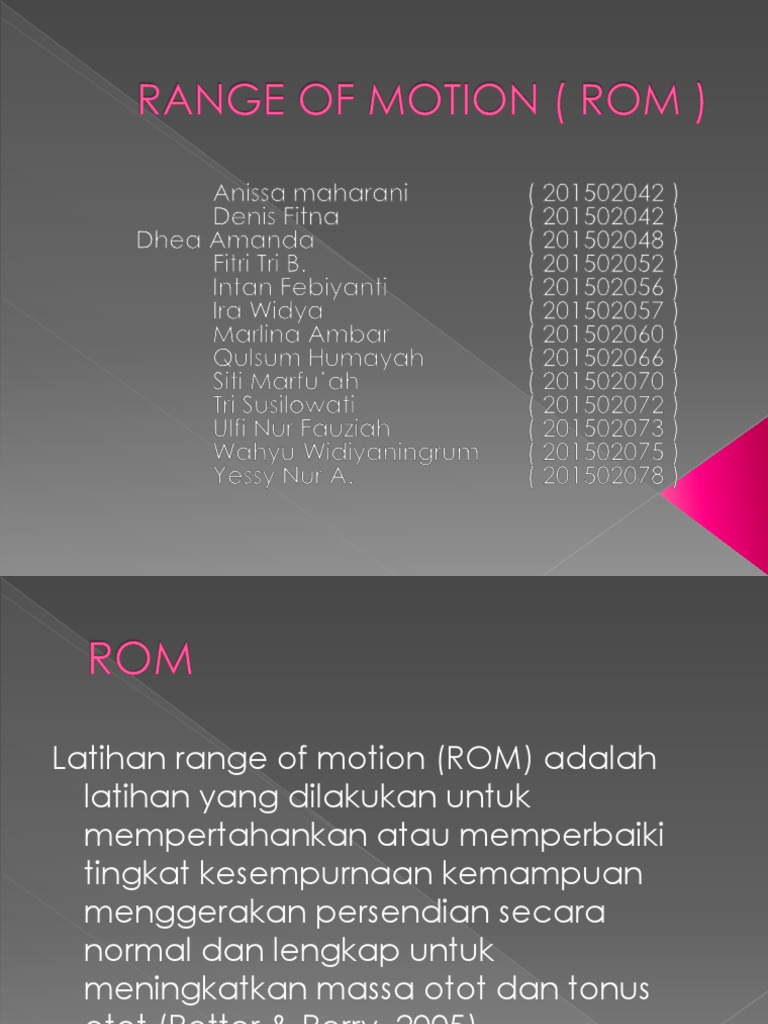 Latihan ROM untuk Pemulihan | PDF