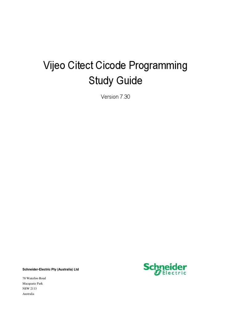 Vijeo Citect Programming With Cicode v7.30 Exam Study Guide | PDF ...