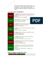 The Basic Types of Adjectives: Opinion