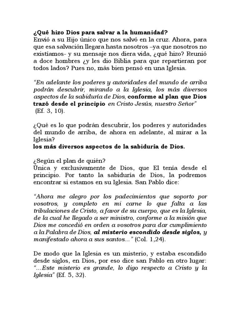 El Plan de Dios para Salvar a la Humanidad | PDF | San Pedro | Cristo ...