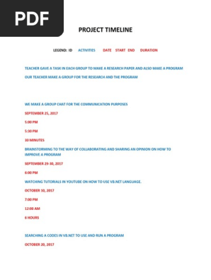Project Timeline