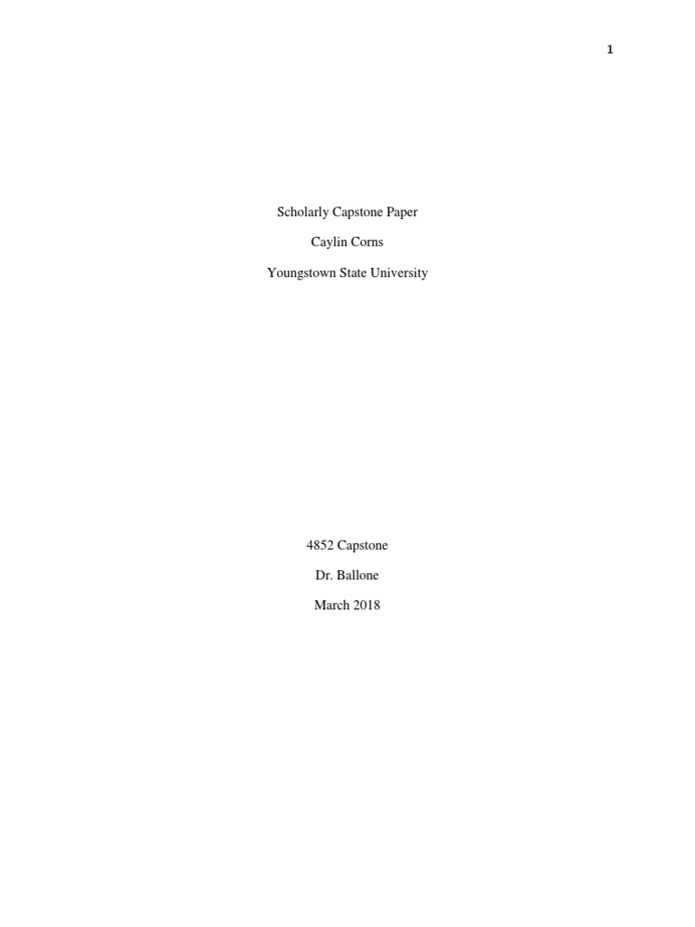 Scholarly Capstone Paper | PDF | Critical Thinking | Nursing
