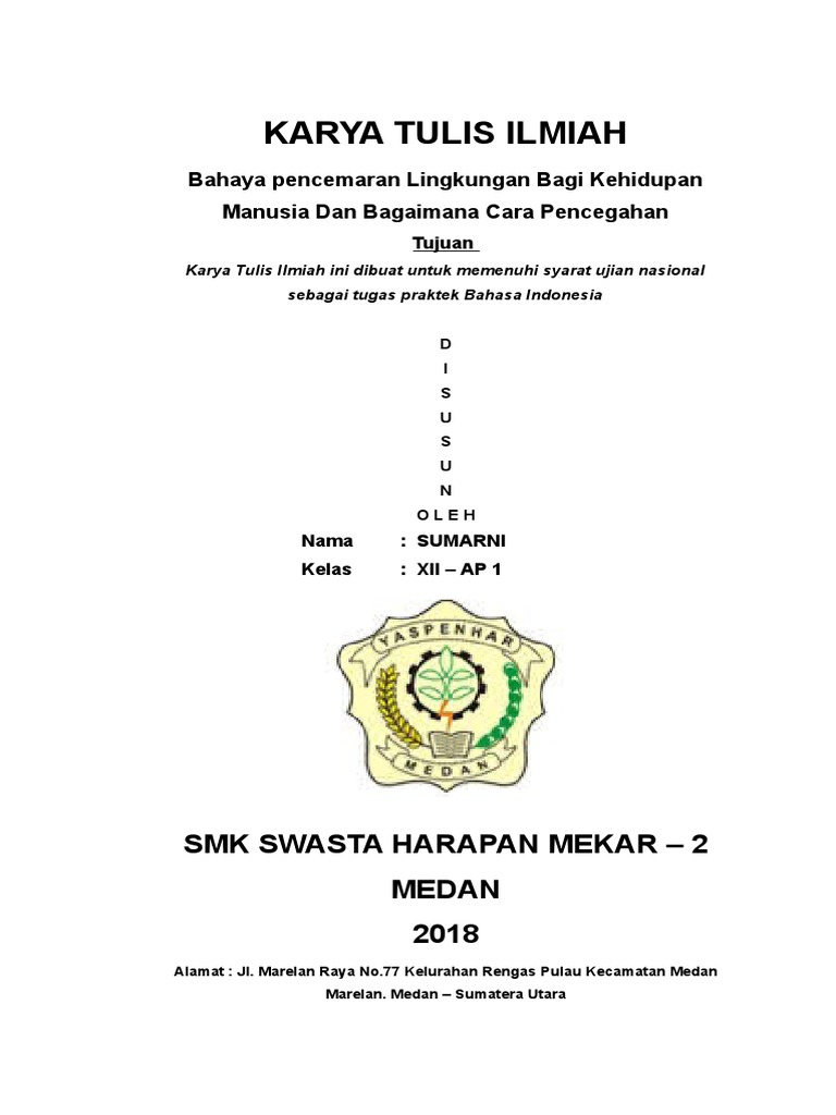 Contoh Karya Tulis Ilmiah Tentang Pencemaran Lingkungan