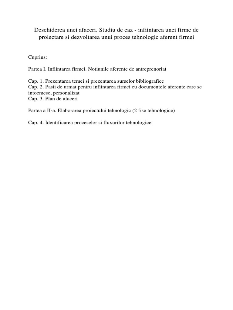 Infiintarea Unei Firme de Proiectare | PDF