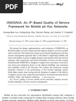 INSIGNIA: An IP-Based Quality of Service Framework For Mobile Ad Hoc Networks