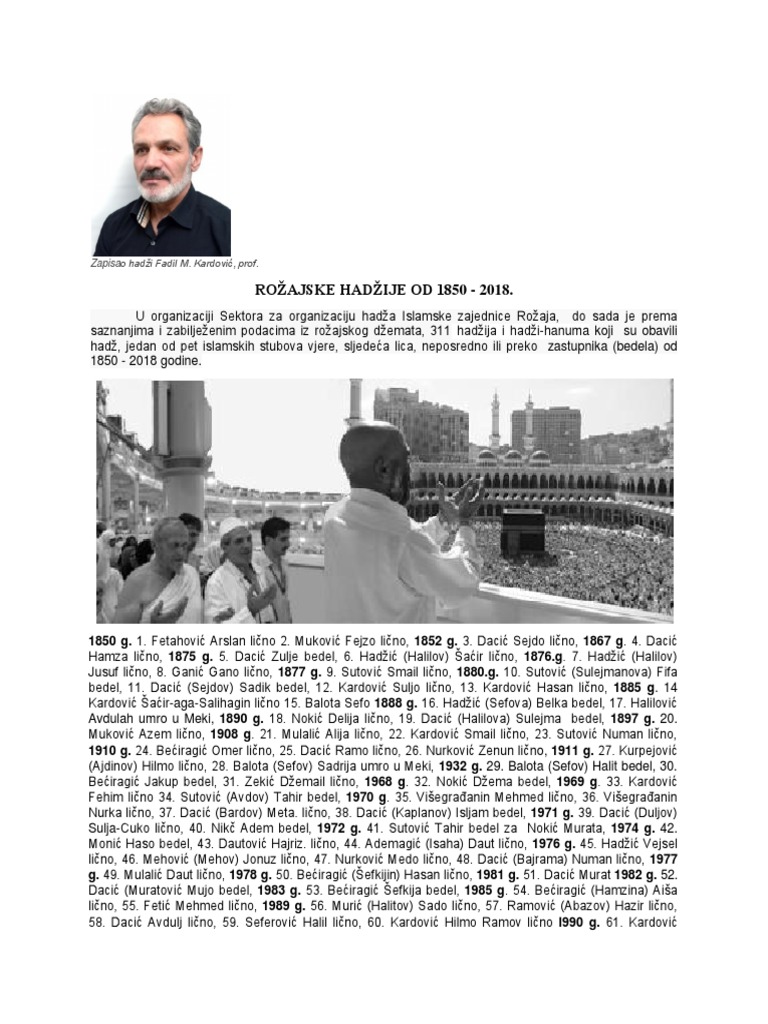 Rožajske Hadžije Od 1850-2018 | PDF