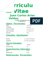 Curriculum Juan Carlos Arias Valdez