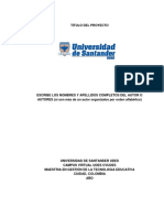 Formato Del Proyecto de Grado