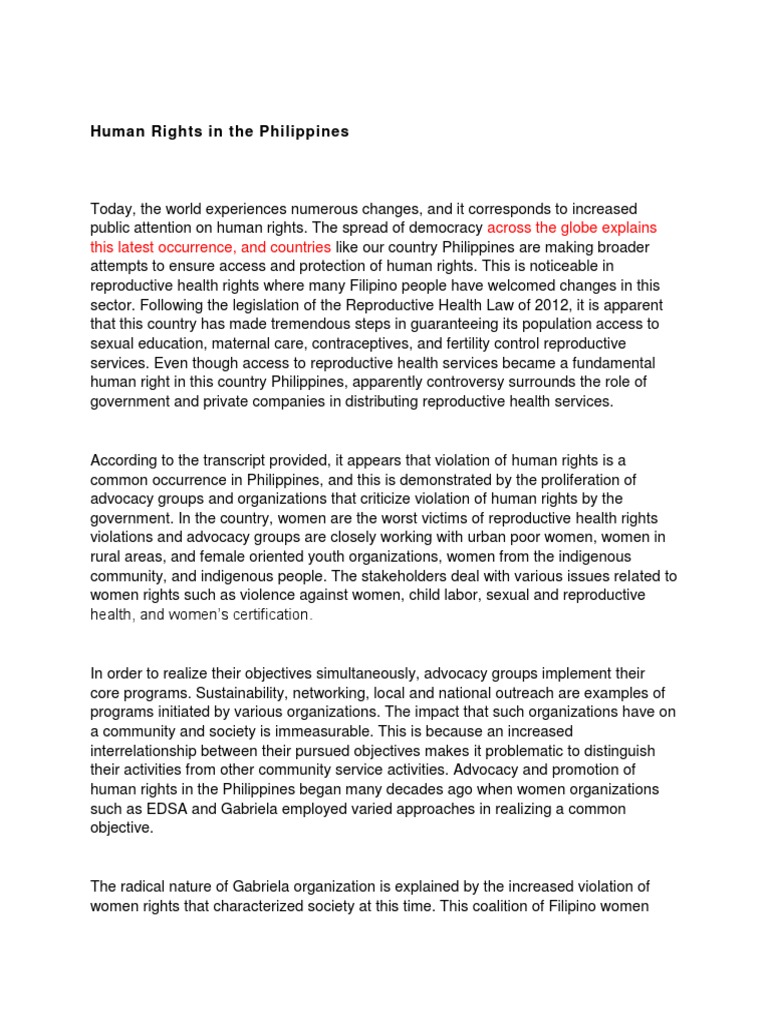 Human Rights Challenges in Philippines | PDF | Justice | Crime & Violence