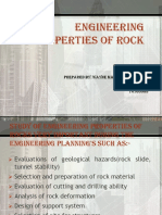 Engineering Properties of Rock: Prepared By: Wayne Matthew Lobitania Bsce - 3 14105905