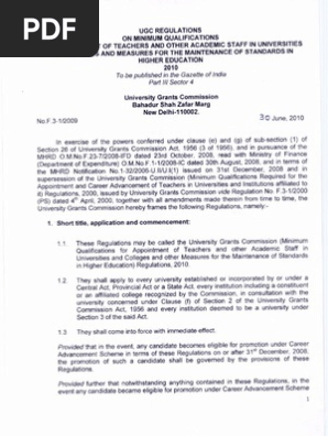 UGC Regulation 30-6-2010