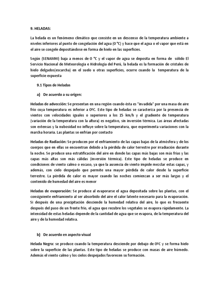 Tipos y Efectos de las Heladas | PDF | Tornados | Sequía