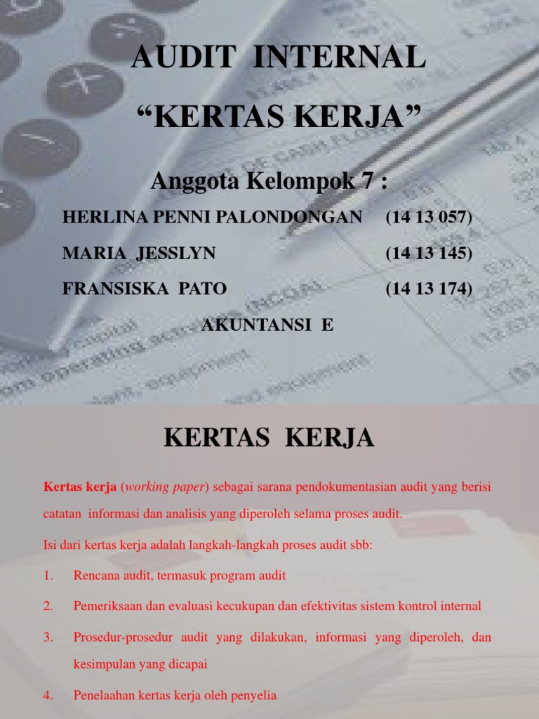 Audit Internal Bab 9 Kertas Kerja