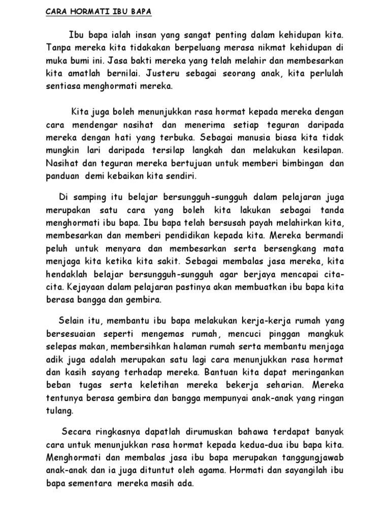 Cara Hormati Ibu Bapa Pdf