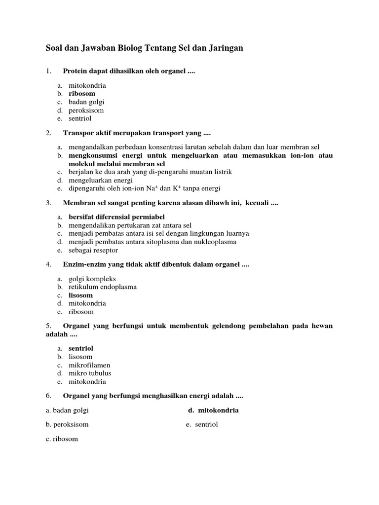 305931551 Bahas Soal Struktur Dan Fungsi Sel Docx