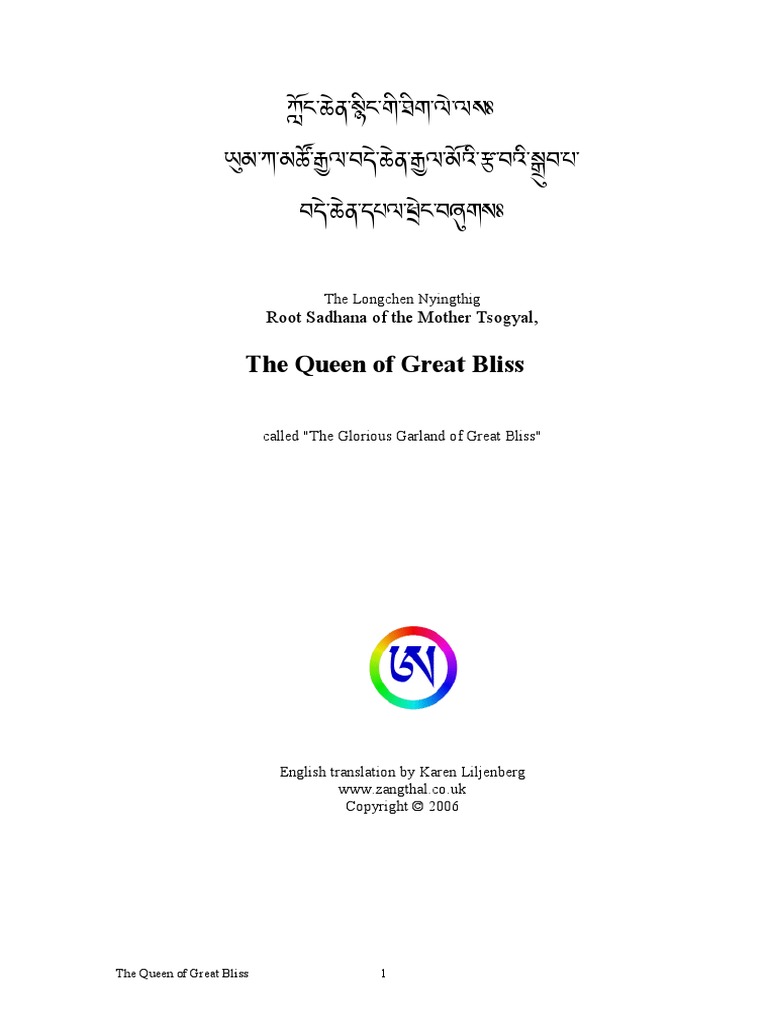 The Queen Of Great Bliss Pdf Nastika Nondualism