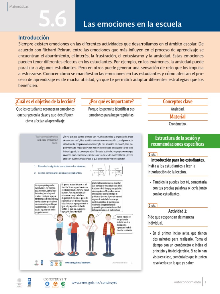 Emociones y aprendizaje en la escuela | PDF | Las emociones ...