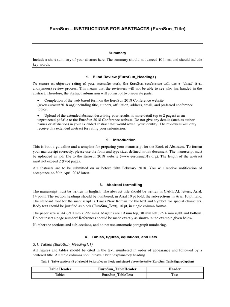 EuroSun Abstract Submission Guidelines | PDF | Pascal (Unit) | Heat