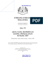 Akta 373 Akta Yang Di-Pertuan Agong (Penjalanan Fungsi) 1957