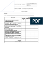 Rubrica Para Evaluar Reporte de Investigacion