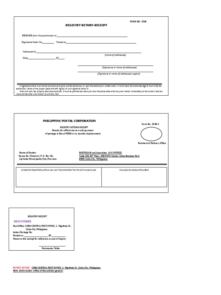 FINAL Civil Registrar General - Registry Return Receipt | PDF | Mail ...