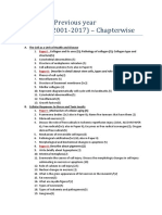 Paper I-III, Previous Years Questions (2001-2017) - Chapter Wise