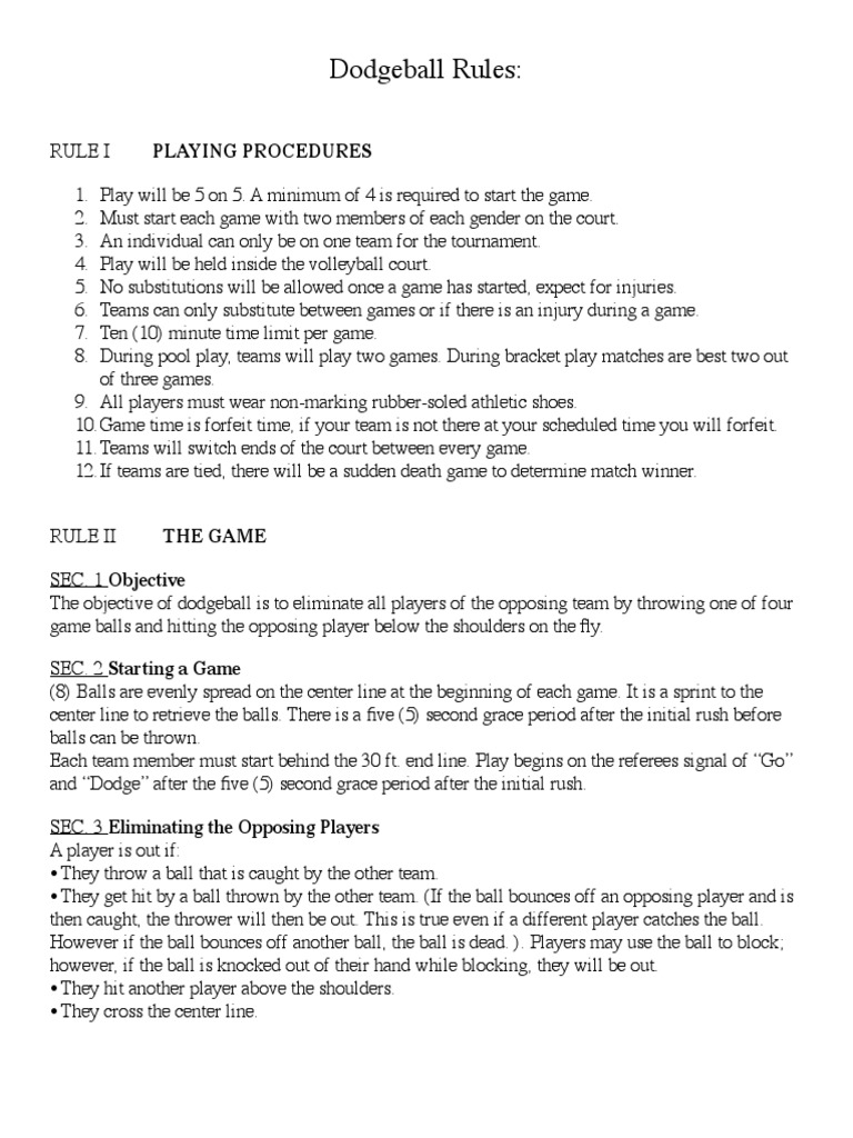 dodgeball rules Recreation Hobbies Free 30day Trial Scribd