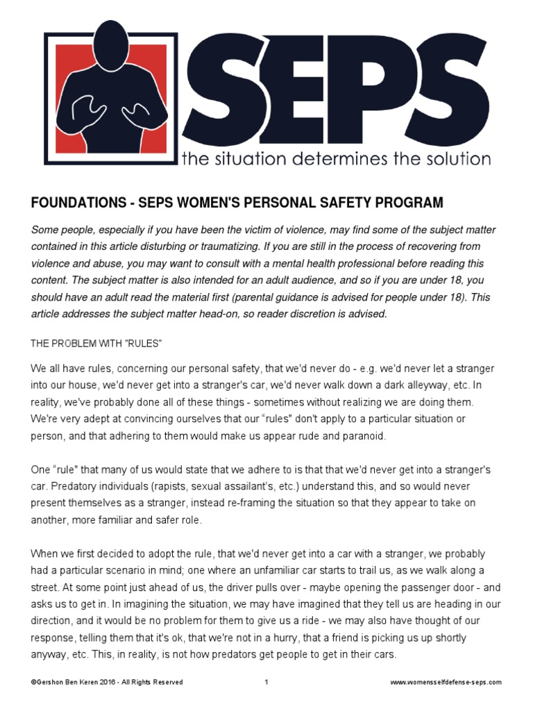 Self Defence Program | PDF | Violence | Assault