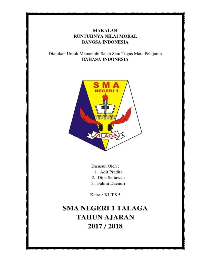 MAKALAH Runtuhnya Moralitas Bangsa Indonesia