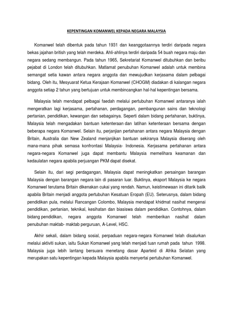 Kepentingan Komanwel Pdf