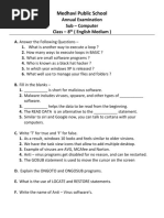 Class 8 Computer (English Medium) 2018 2